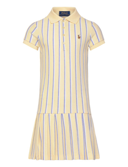 Ralph Lauren Kids Striped Oxford Mesh Polo Dress Yellow 154 158