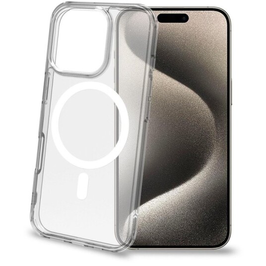 Celly Gelskinmag MagSafe Kompatibelt TPU Mobildeksel for iPhone 16 Pro - Gjennomsiktig