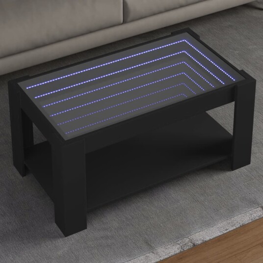  Salongbord med LED svart 93x53x45 cm konstruert tre 847554