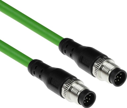 ACT Industriell 10.00 m Sensorkabel M12A 8-Pinners Hann Til M12A 8-Pinners Hann, Ultraflex TPE Kabel, Skjermet