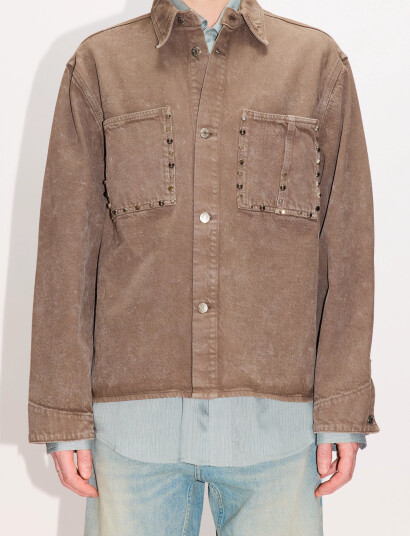 Hope Stud Overshirt Stone Grey Marble - Brown - 50 Hope Stud Overshirt Stone Grey Marble - Brown - 50