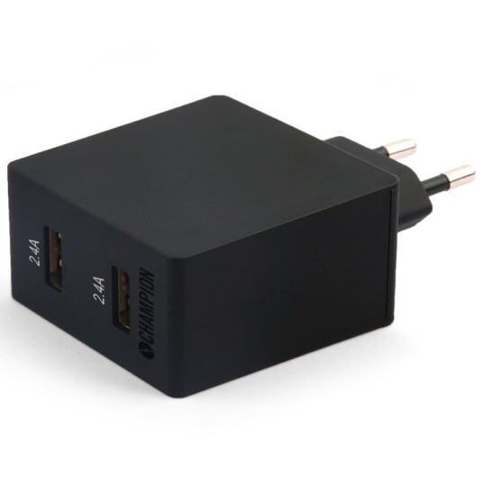 Champion Lader 24W 2-port svart