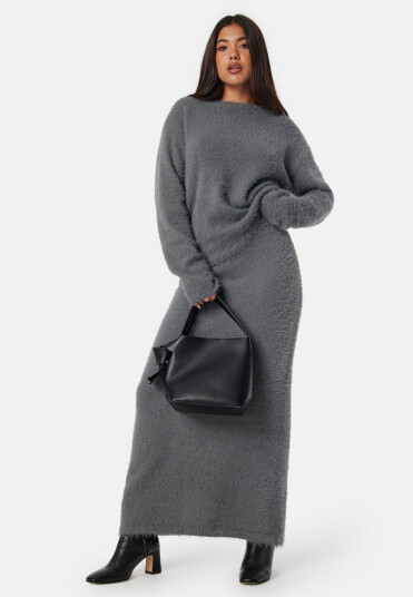 BUBBLEROOM Fluffy Knitted Maxi Skirt  S