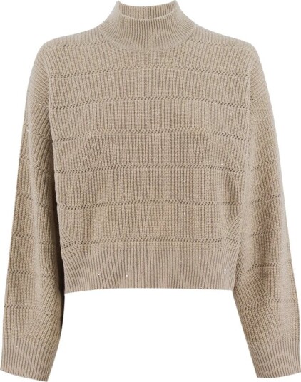 Brunello Cucinelli Dame Strikkevarer Beige M, Brunello Cucinelli Dame Strikkevarer Beige M,