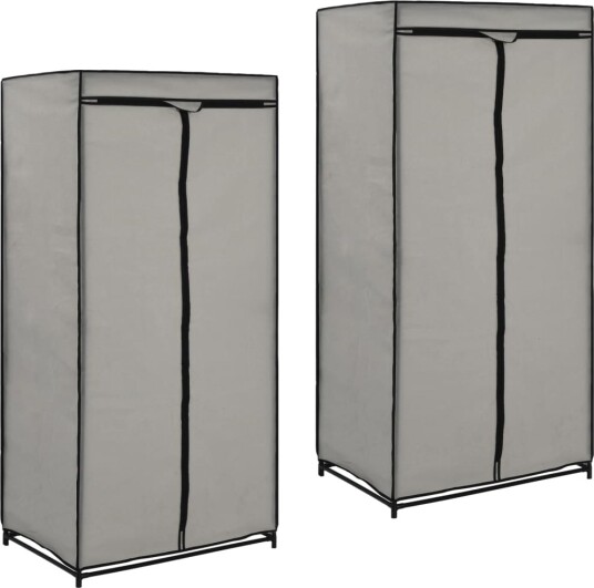 vidaXL Garderobeskap 2 stk grå 75x50x160 cm vidaXL Garderobeskap 2 stk grå 75x50x160 cm