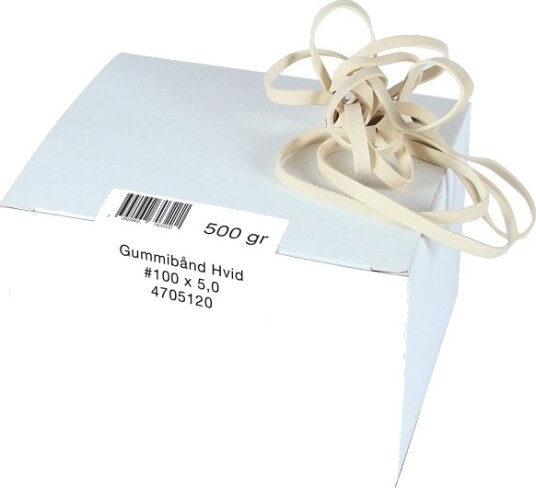 Gummibånd 100 X 5 Mm Hvide 500 G Gummibånd 100 X 5 Mm Hvide 500 G