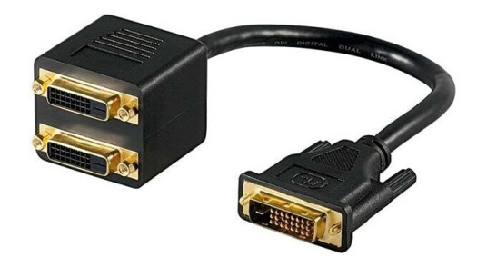 Pro DVI-D Splitterkabel 2x DVI-D Svart