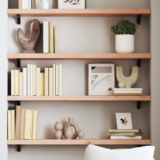 vidaXL Vegghylle 80x20x4 cm ubehandlet heltre eik