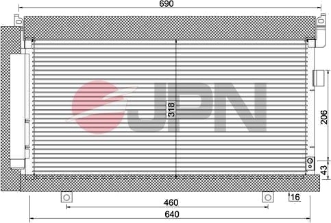 Kondensator, klimaanlegg JPN 60C9132-JPN