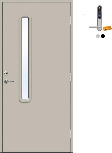 Ytterdør Swedoor Advance-Line Nordic Ribe med Yale Doorman Classic Home