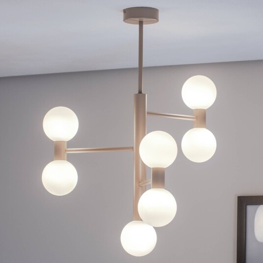 ALDEX Flare 7 taklampe beige 7 lyskilder glass metall