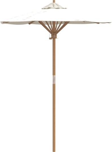 hageparasol kremhvit 150x210 cm bambus