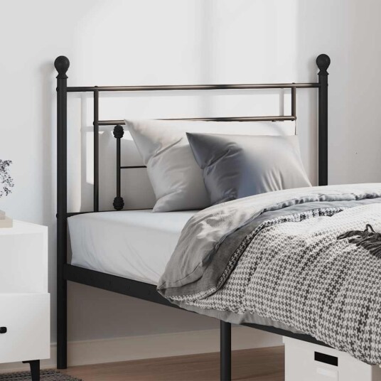 Sengegavl i metall svart 100 cm 8721012249011