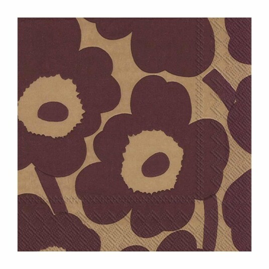 Marimekko Servietter Lunsj Unikko Linen Bordeaux