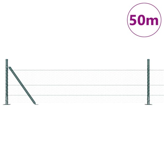 Gjerde med innlegg. grønn 0.5 x 50 m PVC belagt stål
