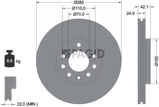 PAGID 54187NHC Bremseskive