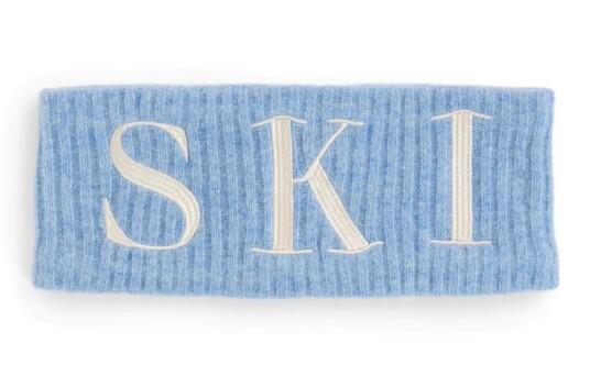 WoolLand Voss Ribbestrikket Pannebånd Light Blue
