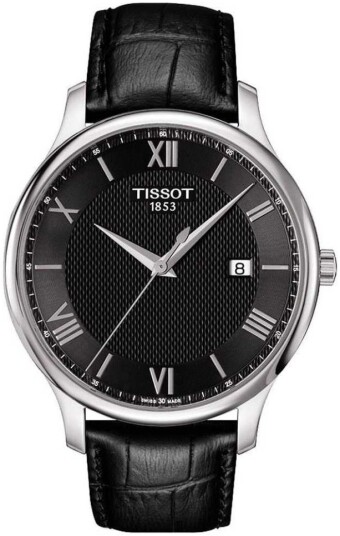 Tissot Herreklokke T063.610.16.058.00 Tradition Sort/Lær Ø42 mm