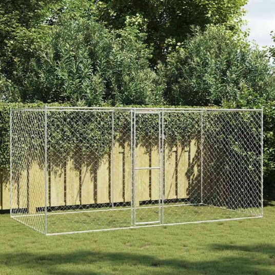 Vidaxl Hundebur Sølv 400 X 200 X 200 cm Galvanisert Stål