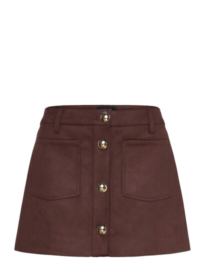 Bardot Lorenzo Vegan Suede Skirt Brown 40 Bardot Lorenzo Vegan Suede Skirt Brown 40