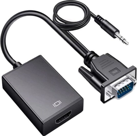 Av Adapter Retoo Hdmi D Sub Vga + Jack 3,5 Mm Svart E394