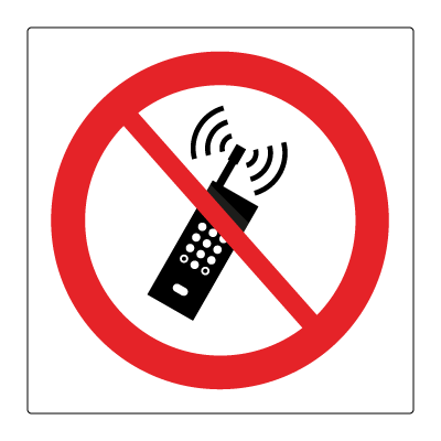 Jo Safety Mobiltelefon forbudt gulvskilt Sklisikker asfaltfolie til gulvet 400 x mm 130101