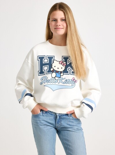 Lindex Hello Kitty Sweatshirt With Brushed Inside White 146/152