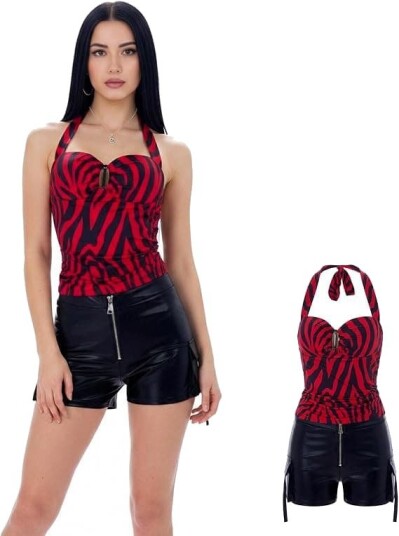 Halloween Nikki Kostyme med Stroppeløs Jumpsuit 3XL