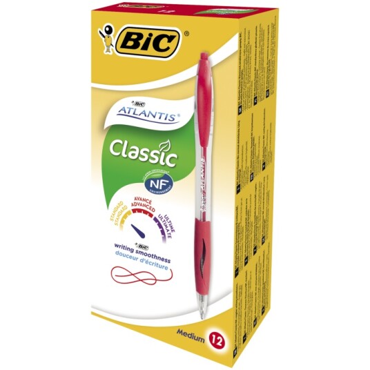 BIC Atlantis Classic Kulepenn Pen 12-pakke Black BIC Atlantis Classic Kulepenn Pen 12-pakke Black