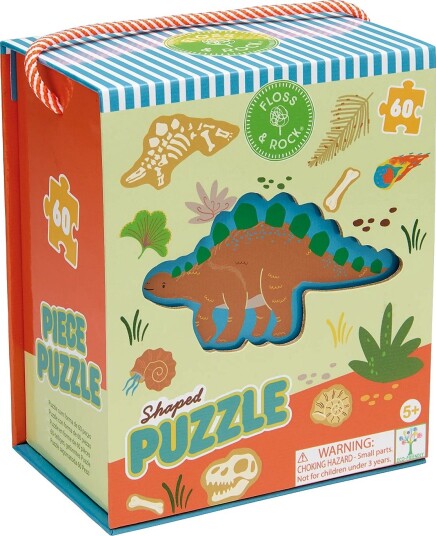 Floss & Rock Shaped Puzzle 60 Pcs. Dino GREEN 30X22X6