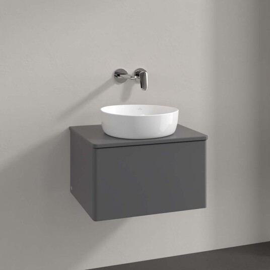 Villeroy & Boch Antao Servantskap med 1 skuff 60x50x36 cm u/lys Antrasitt Matt Villeroy & Boch Antao Servantskap med 1 skuff 60x50x36 cm u/lys Antrasitt Matt