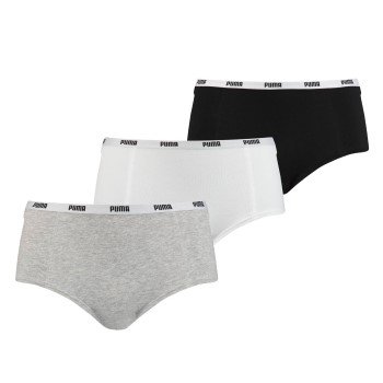 Puma Truser 3P Iconic Cotton Mini Shorts grå/Svart bomull Large Dame Puma Truser 3P Iconic Cotton Mini Shorts grå/Svart bomull Large Dame