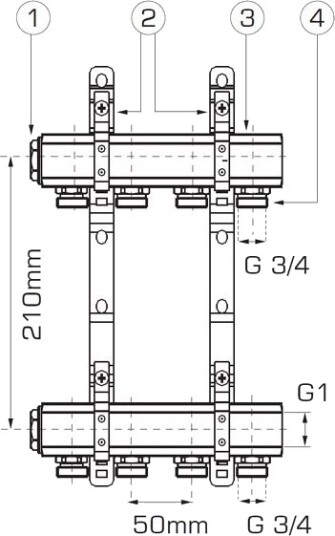 Ferro Fordelerrør Type Rpn 1" 10 Veis Nipler Rpn10 Ferro Fordelerrør Type Rpn 1" 10 Veis Nipler Rpn10