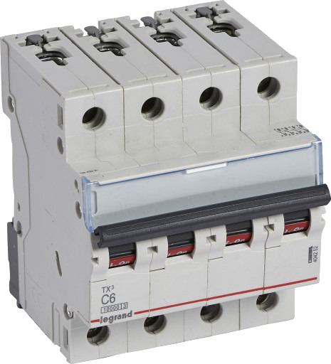 Legrand TX³ MCB automatsikring C6 4P 4M 10/10KA Legrand TX³ MCB automatsikring C6 4P 4M 10/10KA