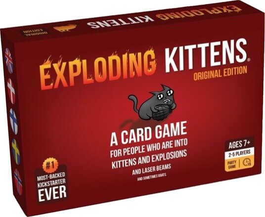 Exploding Kittens Original Nordisk Kortspill med Humor og Strategi