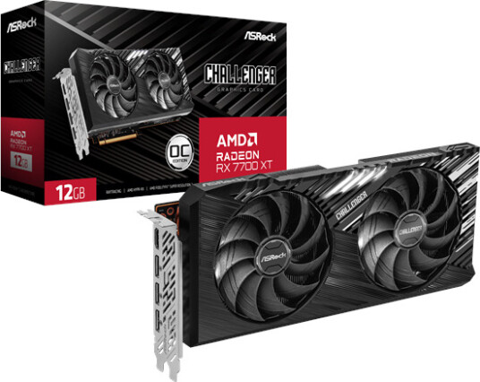 ASRock Radeon RX 7700 XT Challenger OC - 12GB GDDR6 RAM - Grafikkort