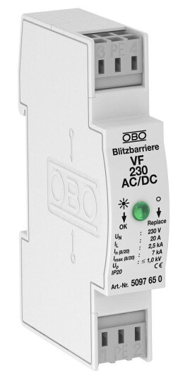 Obo Bettermann 5097650 Overspenningsvern for apparatskap Uten fjernkontakt Stikkontakter & kabler