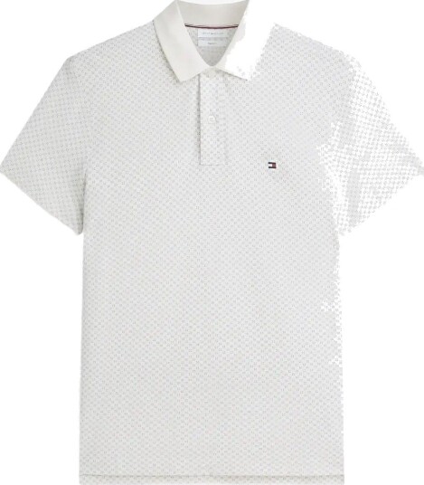 Tommy Hilfiger Microprint Pique Reg Polo   IVORY PETAL   L