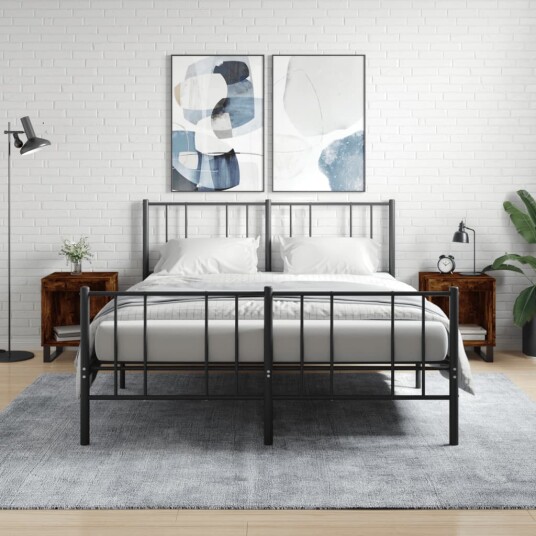  Nattbord 2 stk røkt eik 40x35x50 cm konstruert tre 8721012111264