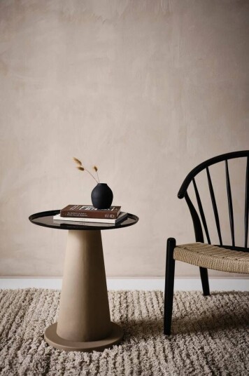 Jotex MONTEVERDE sidebord Ø 46 cm Beige/svart 1664713-01-0 1597826-01-0