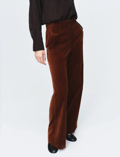 Mango Velvet Suit Trousers   Orange   34