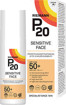 Riemann P20 Sensitive Ansiktskrem SPF 50+ - 50 g Vegansk og Dermatologisk Testet