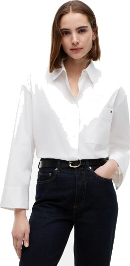 Tommy Hilfiger Modern Reg Poplin Ls Shirt White 40