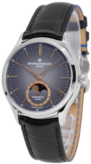 Baume & Mercier Herreklokke M0A10758 Grå/Lær Ø39 mm