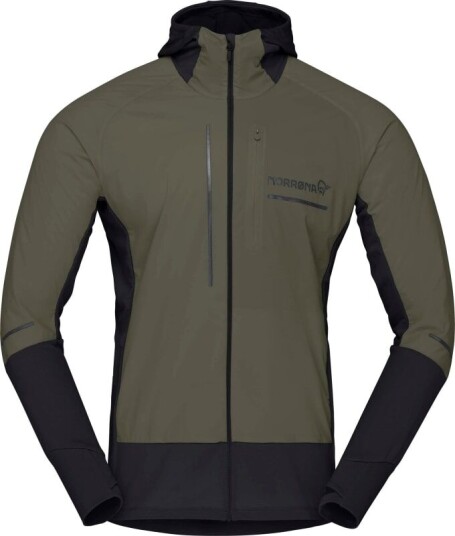 Norrøna Men's Senja Alpha90 Zip Hood XL, Olive Night