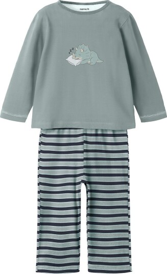 Name It Pysjamas - 2 Deler - NmmRyndq - Avgrunn - Name It - 6 år (116) - 2-delt nattøy Grønn Marineblå