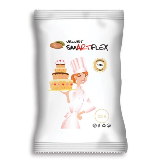 Smartflex Hvit Fondant Velvet Mandel 250g 