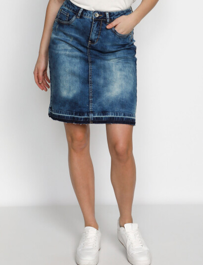 Cream Patched Denim Skirt - Blue - 40 Cream Patched Denim Skirt - Blue - 40