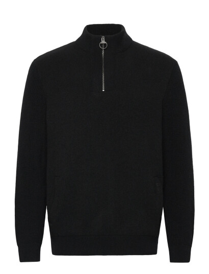 Barbour Barbour Milburn Half Zip Knitted Jumper Black S Barbour Barbour Milburn Half Zip Knitted Jumper Black S