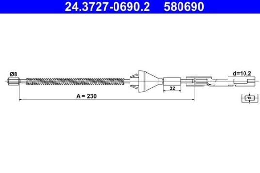 Tautrekk, håndbremse ATE 24.3727-0690.2